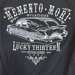 Lucky Thirteen Memento Mori Graphic Short-Sleeve Tee - Black with Purple Accents